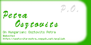 petra osztovits business card